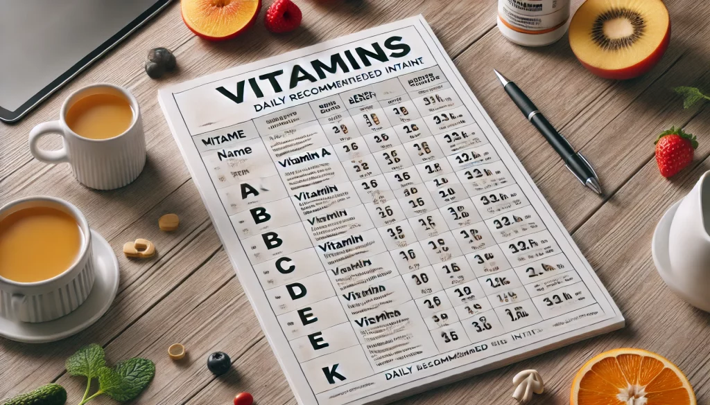 Mehr über den Artikel erfahren Entdecken Sie alle Vitamine in einer Tabelle